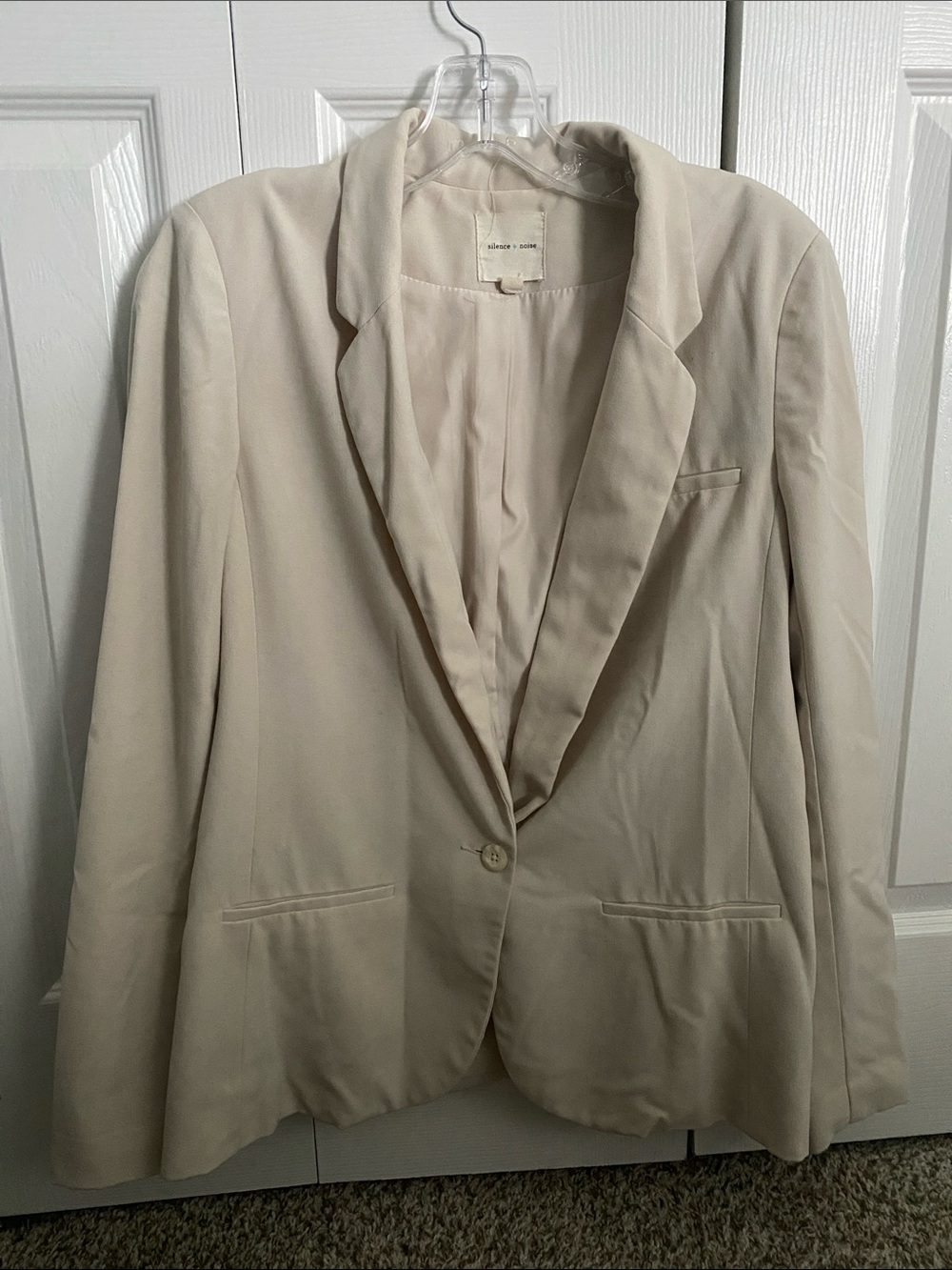 silence + noise Cream Single-Button Blazer